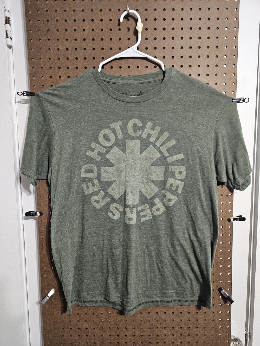 Bravado Olive Green Red Hot Chili Peppers Logo Tee